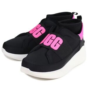 UGG Neutra Neon Trainer Sneakers Black Pink Chunky Sporty Athletic Shoes Size 10